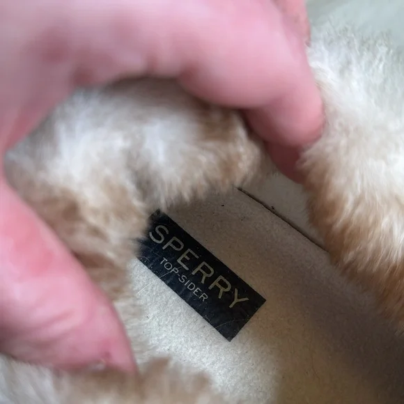Sperry fur lined rain boots - green/tan women’s size 9 - Picture 4 of 5